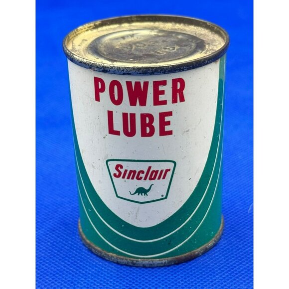 Vintage Sinclair Power Lube Oil Can 4 Oz Green & White Tin - Picture 1 of 5